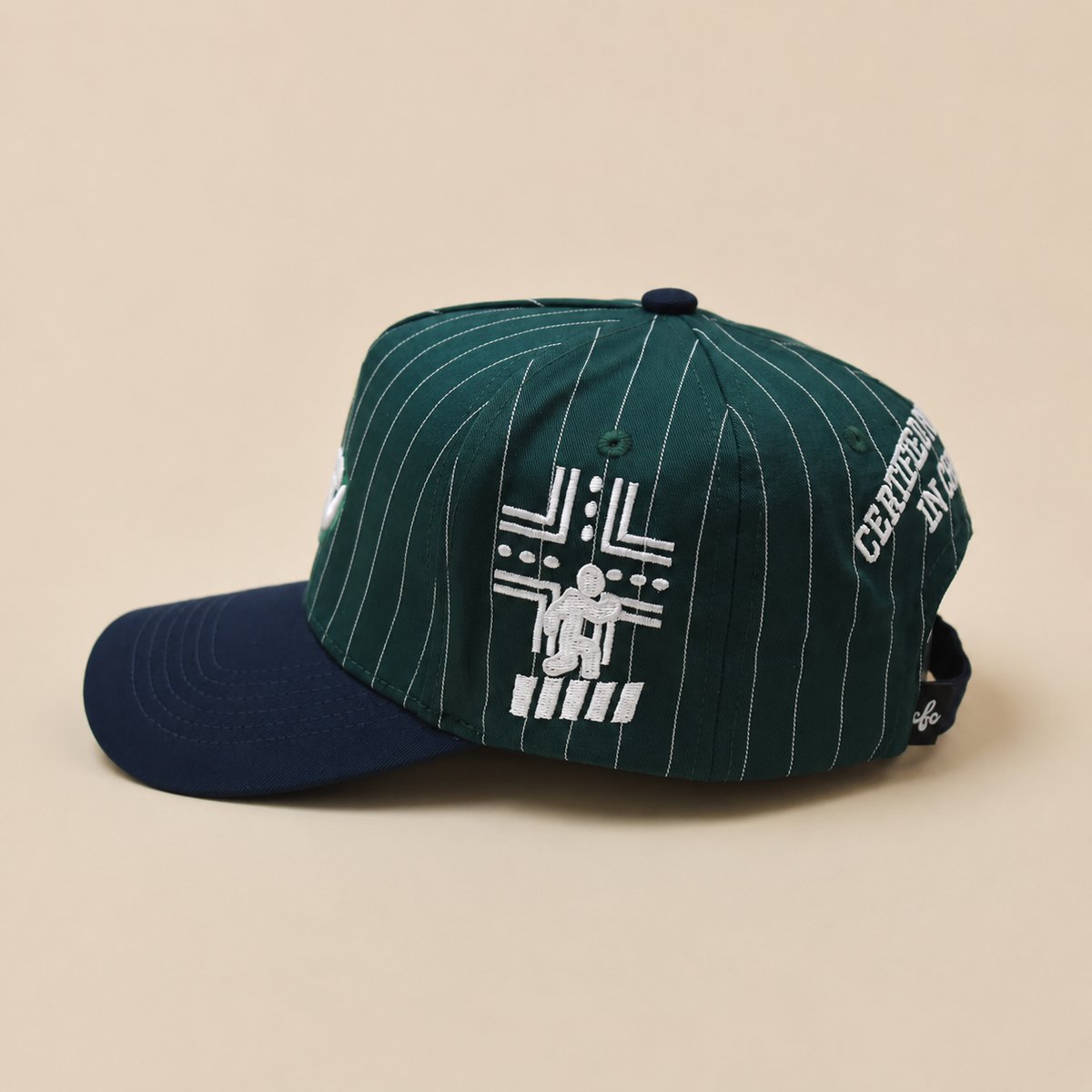 CFC snapback embroidery detail